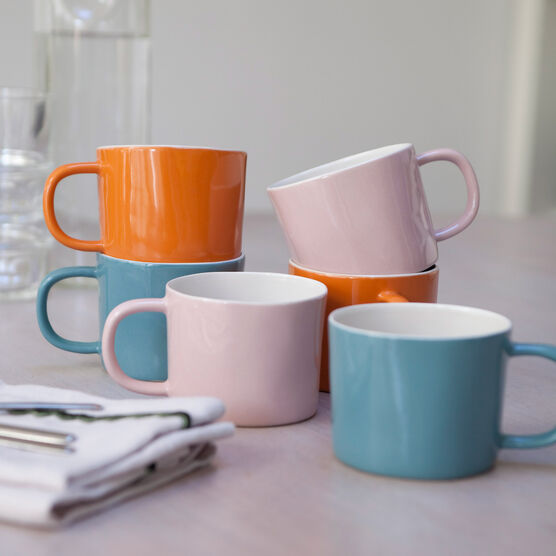 Orange stoneware mug